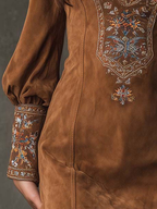 Emily – Short Suede-Effect Dress