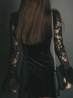 Eliza – Velvet and Lace Mini Dress