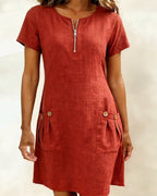 Hallie – Lightweight Linen Cotton A-Line Dress