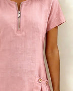 Marlow - Cotton Dress with Zip Pocket