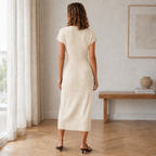 Ada - Ribbed Knotted Midi Dress