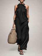 Emilia - Sleeveless Linen Blend Maxi Dress