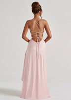 Isabeau - Elegant Draped Satin Muse Gown