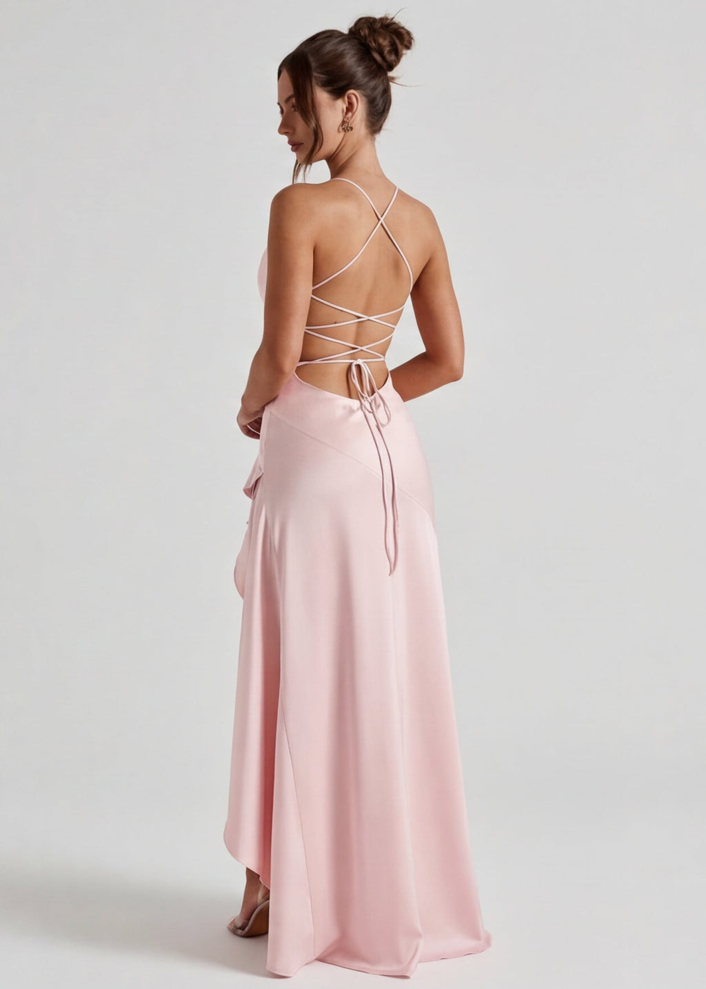Isabeau - Elegant Draped Satin Muse Gown