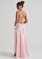 Isabeau - Elegant Draped Satin Muse Gown