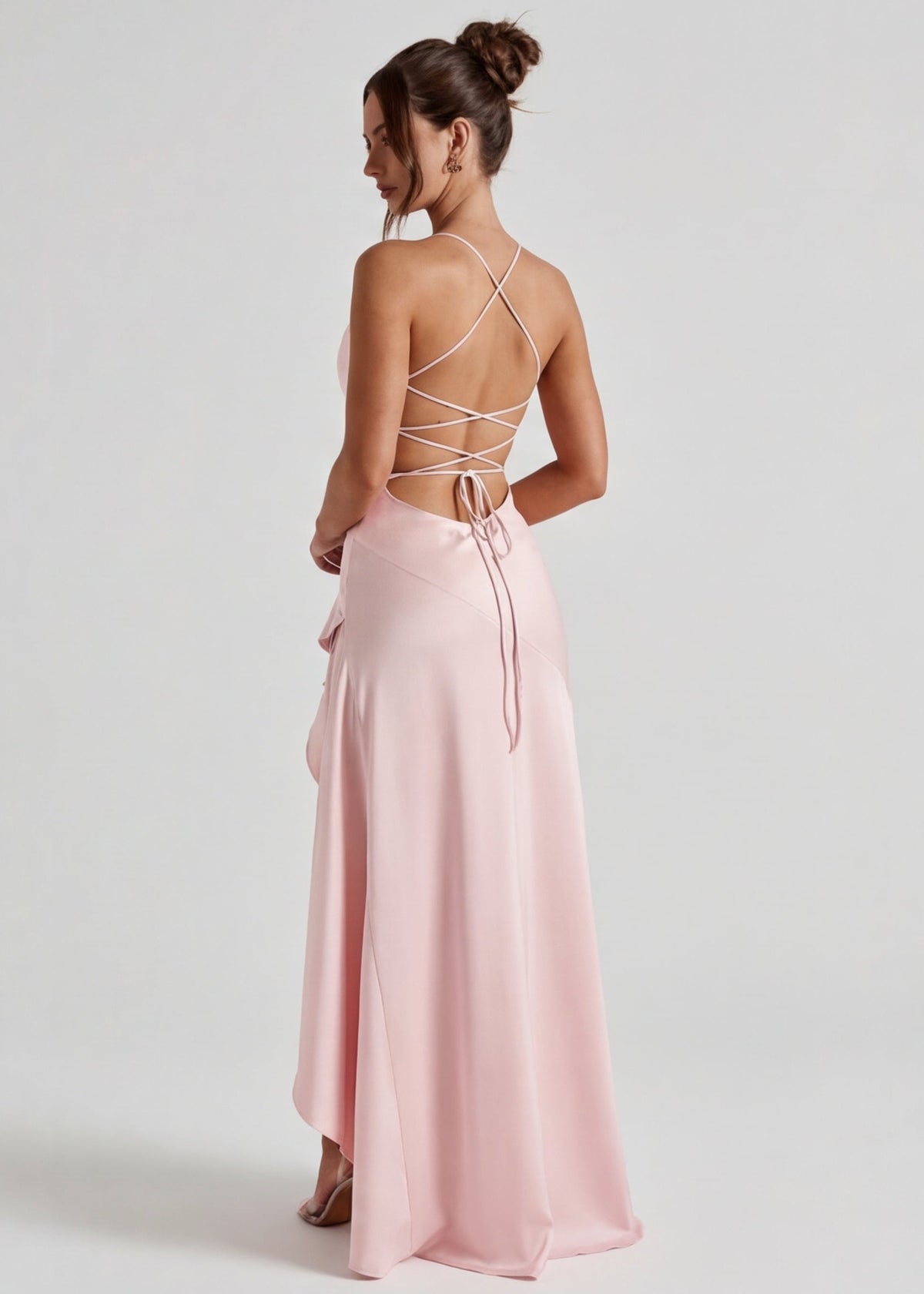 Isabeau - Elegant Draped Satin Muse Gown