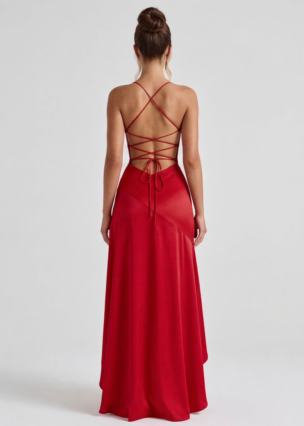 Isabeau - Elegant Draped Satin Muse Gown