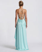 Isabeau - Elegant Draped Satin Muse Gown