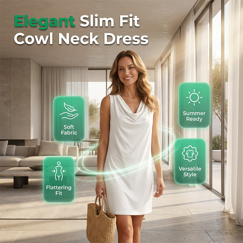 Yasmin – Sleeveless Cowl Neck Dress