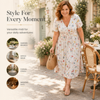 Carlotta - V-Neck Floral Wrap Midi Dress