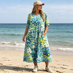 Aurora – Watercolour Floral Midi Dress
